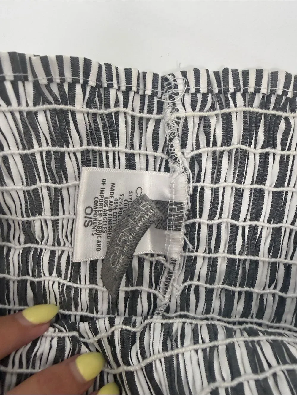 Black and White Smocked Tube Top CARMAR - One Size - BRAND NEW - Crop Top